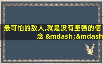 最可怕的敌人,就是没有坚强的信念 ——罗曼·罗兰